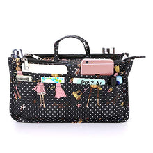 
                        
                          Load image into Gallery viewer, BTSKY New Printing Handbag Organizers Inside Purse Insert-High Capacity 13 Pockets Bag Tote Organizer with Handle Peacock Flower
                        
                      