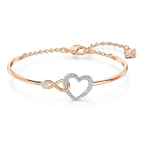SWAROVSKI Women's Infinity Heart Jewelry Collections, Rose Gold Tone & Rhodium Finish, Clear Crystals - JOY2ESpree