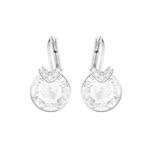 SWAROVSKI Women's Bella V Crystal Earrings Collection, Gray Crystals, Pink Crystals, Clear Crystals - JOY2ESpree