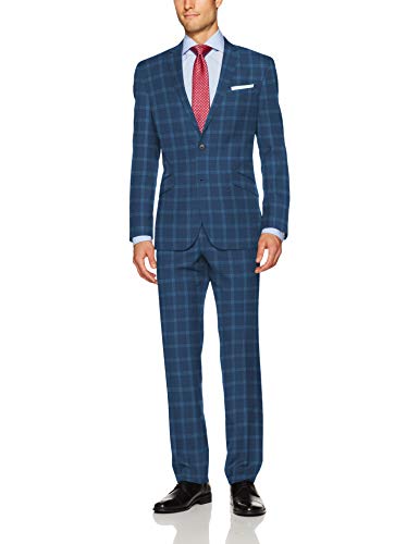 Unlisted by Kenneth Cole Men's 2 Button Slim Fit Suit with Hemmed Pant