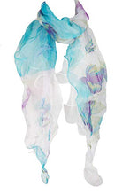 
                        
                          Load image into Gallery viewer, Double Layer Silk scarf, Floral Ruffle Silk Scarf, Summer scarf
                        
                      