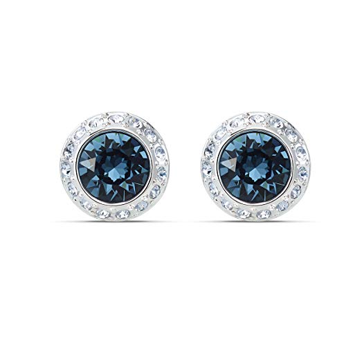 SWAROVSKI Women's Angelic Stud Earring Jewelry Collection, Rhodium Finish, Blue Crystals, Clear Crystals - JOY2ESpree