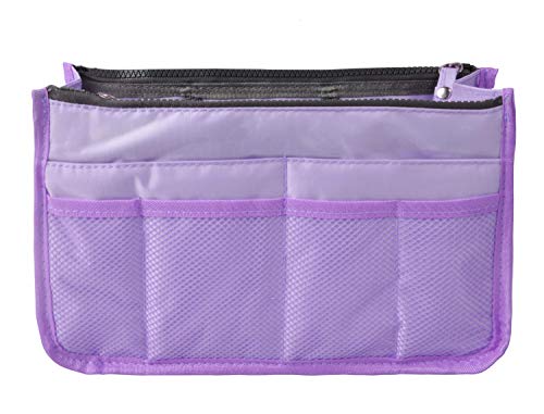 Vercord Updated Purse Handbag Organizer Insert Liner Bag in Bag 13 Pockets Purple Small