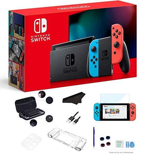 Newest Nintendo Switch Console with Neon Blue and Neon Red Joy-Con + Mario Kart 8 Deluxe - JOY2ESpree