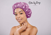 
                        
                          Load image into Gallery viewer, Large Satin Lined Shower Cap- Adjustable, Waterproof, Satin Interior for Hair Protection
                        
                      