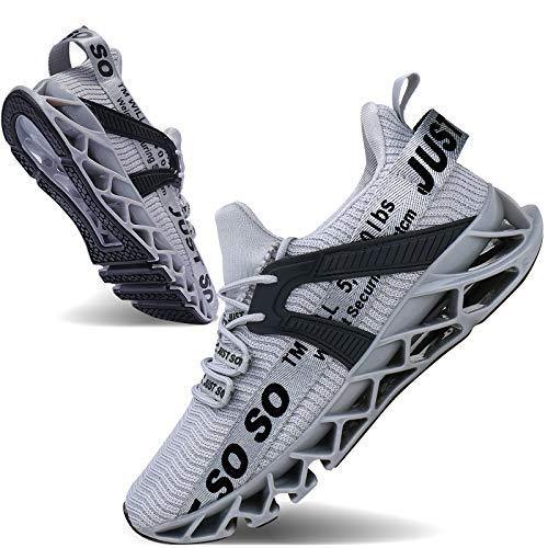 JSLEAP Mens Running Shoes Walking Non Slip Blade Type Sneakers