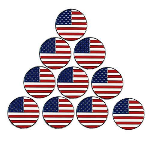 PINMEI Lot of 10 Golf Ball Markers Assorted Patterns - Soft Enamel Technique - JOY2ESpree