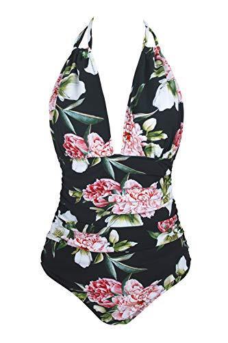 CUPSHE Women's One Piece Swimsuit Halter Tummy Control Multiway Swimwear Bathing Suits - JOY2ESpree