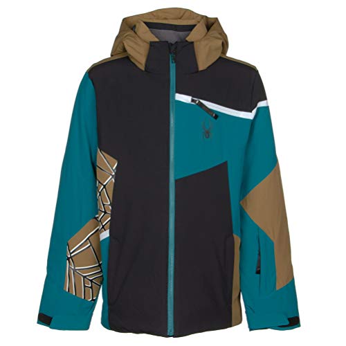 Spyder Boy’s Challenger Ski Jacket – Kids Full Zip Hooded Winter Coat