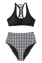 
                        
                          Muat gambar ke penampil Galeri, CUPSHE Women's High Waisted Bikini Floral Lace Up Two Piece Swimsuits
                        
                      