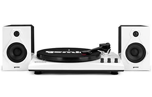 Gemini Sound TT-900 Series Stereo Belt Drive Turntable Sound System Set, 3 Speed Vinyl Record Bluetooth Player with Dual 50W Watts Speakers, Black/Red - JOY2ESpree