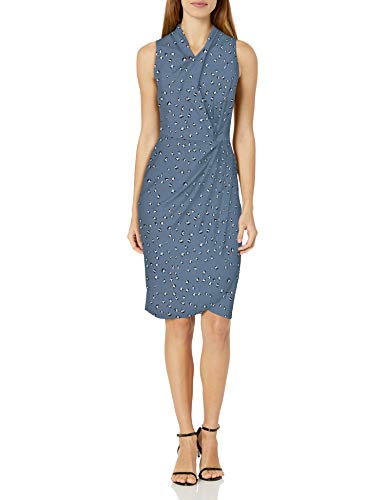 Amazon Brand - Lark & Ro Women's Sleeveless Crossover Twist Neck Faux Wrap Dress