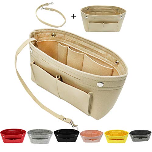MISIXILE Felt Purse Organizer Insert Handbag Organizer,Tote Bag in Bag Organizer Fits Speedy Neverfull with Handles Keychain