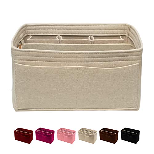 Purse Organizer Insert with Zipper Felt Bag Organizer Handbag Organizer Insert Bag In Bag Organizer