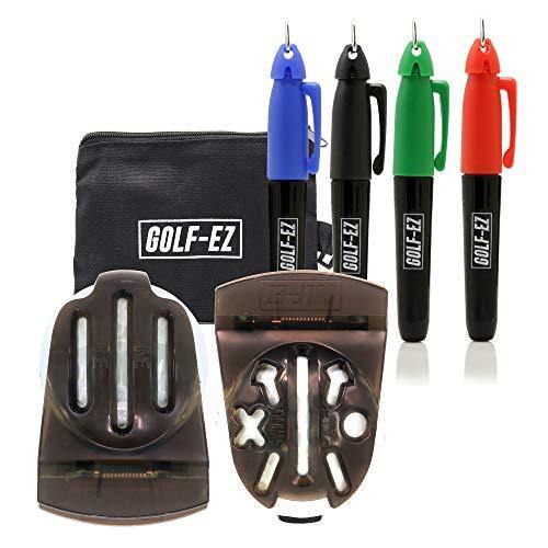 Golf-EZ TRI-LINE Golf Ball Alignment Kit with Carry Case | Swing Path Arrows & Ball Identifiers - JOY2ESpree
