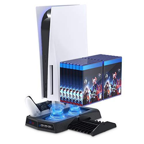 Vertical Stand with Cooling Fan for PS5 Console and Playstation 5 Digital Edition - JOY2ESpree
