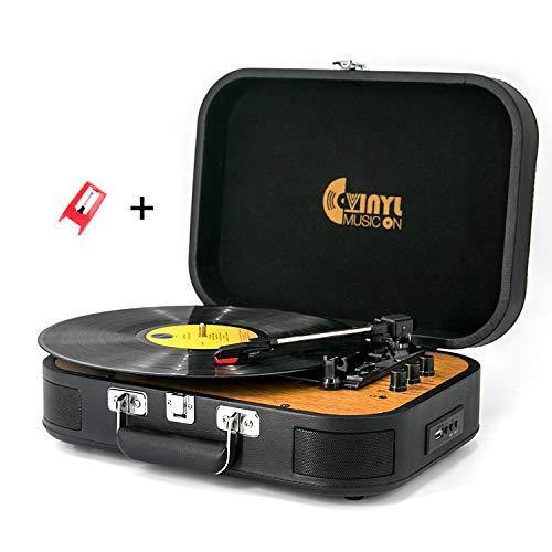 Bluetooth Record Player 3 Speed Craftmanship Turntable with Built-in Premium Speakers Support USB Playback/Recording (Black)… - JOY2ESpree