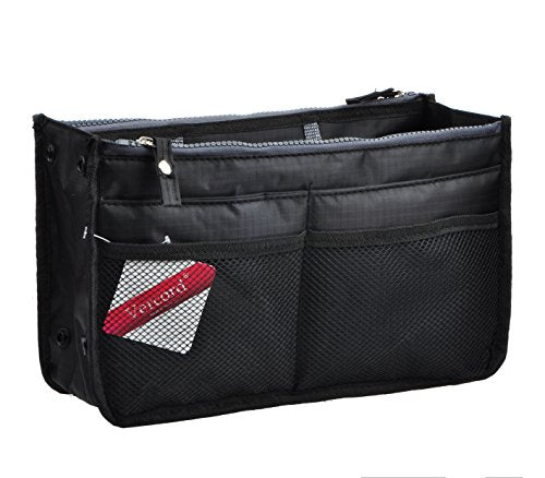 Vercord Updated Purse Handbag Organizer Insert Liner Bag in Bag 13 Pockets Purple Small
