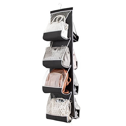 Zober Hanging Purse Organizer For Closet Clear Handbag Organizer