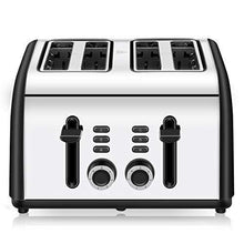 
                        
                          Cargar imagen en el visor de la galería, Toaster 4 Slice, CUSINAID 4 Wide Slots Stainless Steel Toasters with Reheat Defrost Cancel Function, 7-Shade Setting, Blue - JOY2ESpree
                        
                      