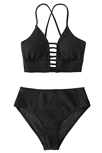 CUPSHE Women’s Bikini Swimsuit Floral Print Lace Up Strappy Two Piece Bathing Suit