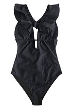 
                        
                          Cargar imagen en el visor de la galería, CUPSHE Women's One Piece Swimsuit Ruffle Deep V Neck Strappy Swimwear Bathing Suits
                        
                      