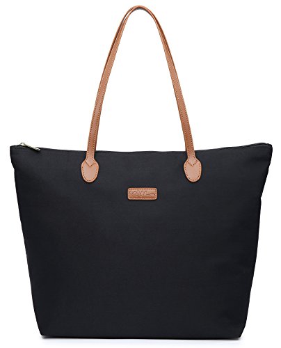 NNEE Water Resistant Light Weight Nylon Tote Bag Handbag