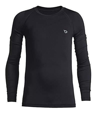 BALEAF Youth Boys'/Girls' Thermal Compression Sports Shirts Long Sleeve Fleece Base Layer Crew Neck