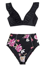 
                        
                          गैलरी व्यूवर में इमेज लोड करें, CUPSHE Women's High Waist Bikini Swimsuit Ruffle Floral Print Two Piece Bathing Suit
                        
                      