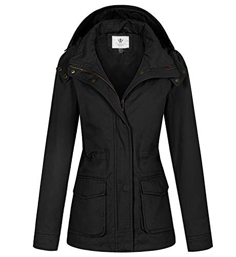 WenVen Women's Military Anorak Jacket Hoodie Lightweight Cotton Casual Coat - JOY2ESpree