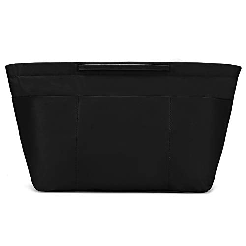 bridawn Nylon Tote Organizer Purse Insert Pocketbook Organizer Insert Handbag Divider with Handles Zipper Closure