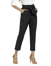 
                        
                          Load image into Gallery viewer, Freeprance Women's Pants Casual Trouser Paper Bag Pants Elastic Waist Slim Pockets
                        
                      