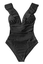 
                        
                          Muat gambar ke penampil Galeri, CUPSHE Women's V Neck One Piece Swimsuit Ruffled Lace Up Monokini
                        
                      
