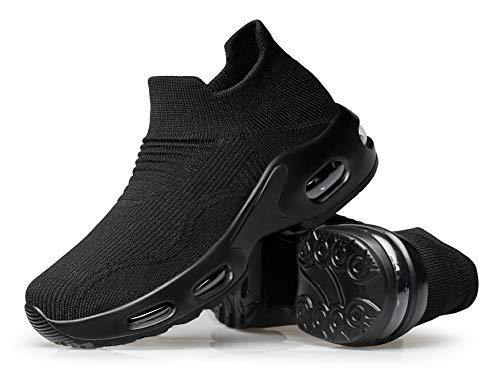 PDBQ Women's Walking Shoes Sock Sneakers Mesh Slip On Air Cushion Nurse Shoes Platform Loafers Breathable Lightweight Comfortable Socks Shoes