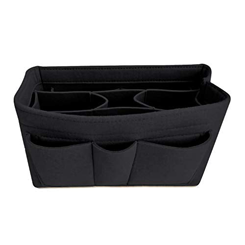 Handbag Organizer - 2in1 Purse Organizer Insert with Inner Zipped Pocket - Tote Shaper fits Speedy Neverfull - Grey Medium