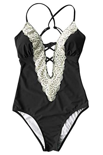 CUPSHE Fashion Women's Ladies Vintage Lace Bikini Sets Beach Swimwear Bathing Suit