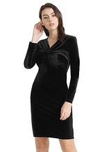
                        
                          Load image into Gallery viewer, YHINTLFS Women Velvet Party Dress Long Sleeve V-Neck Wrap Mini Dress
                        
                      