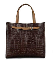 
                        
                          Load image into Gallery viewer, Antonio Valeria Emma Croco Print Leather Tote Bag For Women - JOY2ESpree
                        
                      