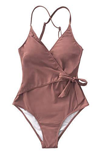 CUPSHE Women's One Piece Swimsuit Wrap Tie Side Cross Back Swimwear Bathing Suits - JOY2ESpree