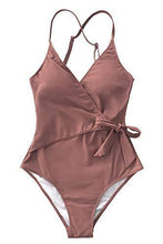 
                        
                          Load image into Gallery viewer, CUPSHE Women's One Piece Swimsuit Wrap Tie Side Cross Back Swimwear Bathing Suits - JOY2ESpree
                        
                      