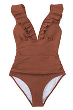 
                        
                          Muat gambar ke penampil Galeri, CUPSHE Women's V Neck One Piece Swimsuit Ruffled Lace Up Monokini
                        
                      