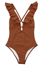 
                        
                          Cargar imagen en el visor de la galería, CUPSHE Women's One Piece Swimsuit Ruffle Deep V Neck Strappy Swimwear Bathing Suits
                        
                      