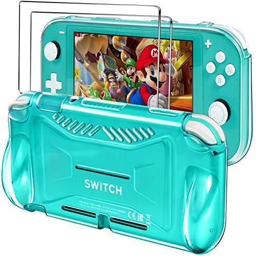 iVoler Protective TPU Glitter Case for Nintendo Switch Lite 2019 with 2 Pack Tempered Glass Screen Protector - JOY2ESpree