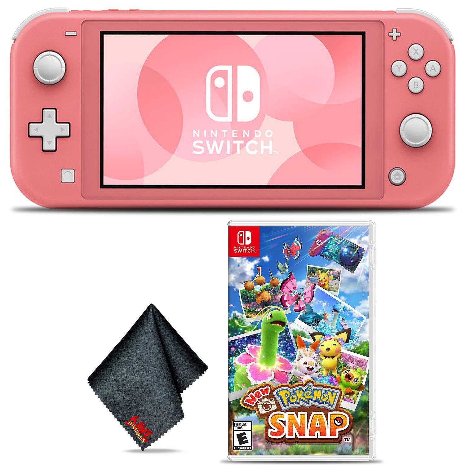 Nintendo Switch Lite (Gray) Gaming Console Bundle with Pokemon Snap Game and Cleaning Cloth - JOY2ESpree