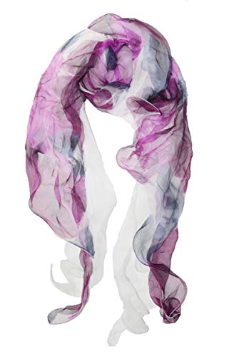Double Layer Silk scarf, Floral Ruffle Silk Scarf, Summer scarf