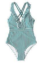 
                        
                          Load image into Gallery viewer, CUPSHE Women's V Neck One Piece Swimsuit Ruffled Back Cross Swimwear
                        
                      