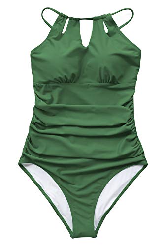 CUPSHE Women's One Piece Swimsuit High Neck Tummy Control Swimwear Bathing Suit