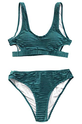 CUPSHE Women's Bikini Swimsuit Cutout Low Waist Two Piece Bathing Suit