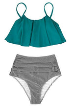 
                        
                          Muat gambar ke penampil Galeri, CUPSHE Women's High Waisted Falbala Bikini Set
                        
                      