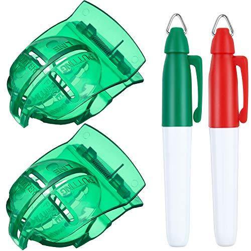WILLBOND 2 Pieces Golf Ball Line Liner Drawing Marking Alignment Putting Tool and 2 Pieces Golf Ball Marker Pen, 4 Pieces Totally - JOY2ESpree
